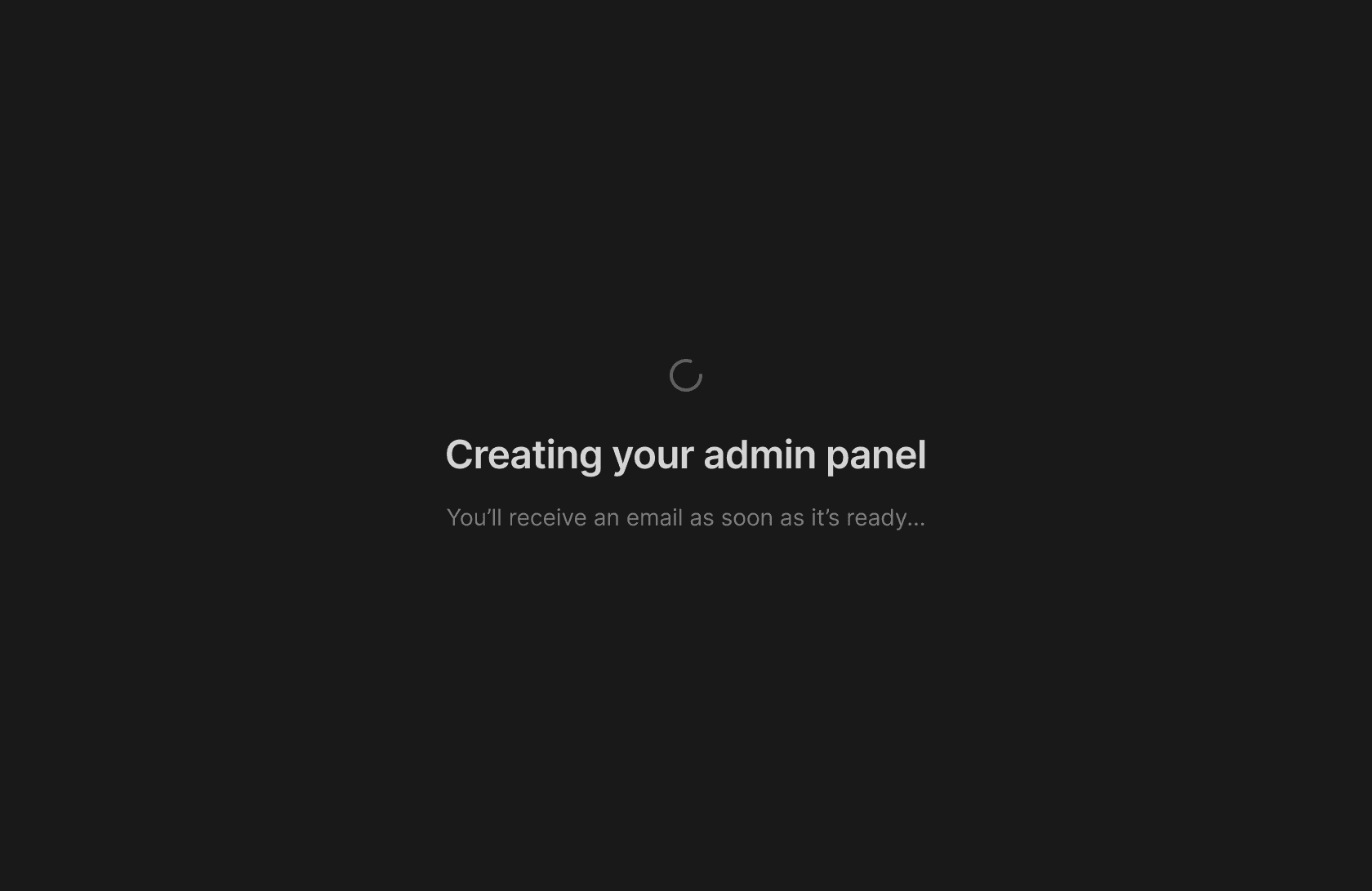 Generate your admin panel